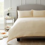 Hotel Westbury 240 Thread Count 100% Cotton Stripe Cream Duvet Cover and Pillowcase Set Cream