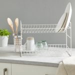 2 Tier Cream Dish Drainer and Cutlery Holder Cream
