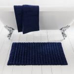 Ribbed Navy Bath Mat Navy