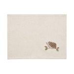 Set of 2 Hedgehog Embroidered Placemats Natural