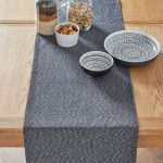 Chambray Weave Black Table Runner Black
