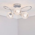 Vigo Mercury Effect Glass Chrome Ceiling Fitting Chrome