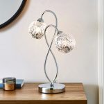 Vigo Mercury Effect Glass Chrome Table Lamp Chrome
