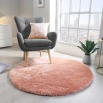 Indulgence Circle Shaggy Rug Pink