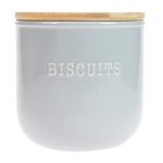 Embossed Grey Biscuit Canister Grey