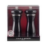 Cole & Mason Sherwood Black Gloss Salt and Pepper Mill Set Black