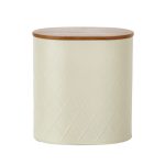 Metal Cream Geometric Large Kitchen Canister Cream