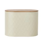 Metal Cream Geometric Bread Bin Cream