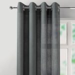 Brancaster Charcoal Eyelet Single Voile Panel Charcoal