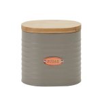Metal Grey and Copper Sugar Canister Grey