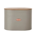 Metal Grey and Copper Bread Bin Grey