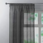 Boucle Charcoal Pencil Pleat Single Voile Panel Charcoal