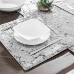 Crushed Velour Dark Grey Placemat Grey