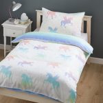 Rainbow Unicorn Single Duvet Cover and Pillowcase Set MultiColoured