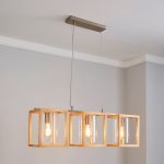 London 3 Light Wood Fitting Natural