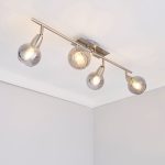 Tia 4 Bar Spot Light Nickel Ceiling Fitting Satin Nickel