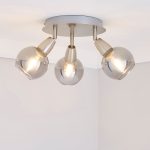 Tia 3 Glass Nickel Spot Light Fitting Nickel