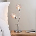 Kelly Bubble Glass 2 Light Table Lamp Chrome