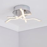 Onda Integrated LED Chrome Ceiling Fitting Chrome