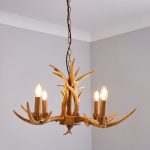Antler 4 Light Rustic Brown Fitting Brown