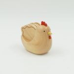 Set of 4 Wooden Hen Coasters Brown