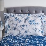 Oriental Bird Blue Oxford Pillowcase Blue
