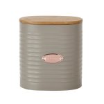 Metal Grey and Copper Biscuit Canister Grey