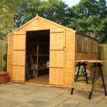 8ft x 10ft Winchester Shiplap Apex Shed with Double Doors Natural