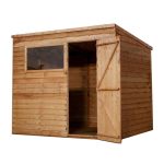 6ft x 8ft Winchester Wooden Overlap Pent Shed Natural