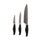 Dunelm Soft Grip 3 Piece Knife Set Black
