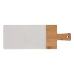 Marble and Wood Serve Board White