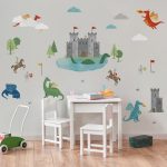 Knights and Dragons Wall Stickers MultiColoured