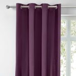 Parker Aubergine Chenille Eyelet Curtains Aubergine