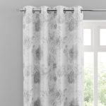 Gracey Grey Floral Eyelet Curtains Grey
