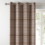 Melrose Natural Check Eyelet Curtains Natural