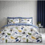 Elements Kelby Blue Reversible Duvet Cover and Pillowcase Set Blue