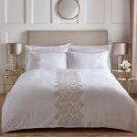 Calera Embroidered Natural Duvet Cover and Pillowcase Set Natural