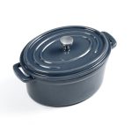 Cast Iron 0.5L Oval Grey Casserole Dish Grey