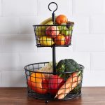2 Tier Wire Fruit Bowl Black