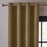 Ankara Ochre Jacquard Eyelet Curtains Ochre