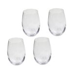 Set of 4 Stemless Wine Glasses Clear