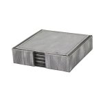 Set of 4 Grey Snake Print Effect Coasters Grey