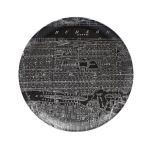 Map Print Large Tray Black