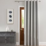 Luna Brushed Dove Grey Blackout Eyelet Door Curtain Dove Grey