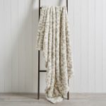 Teddy Bear Printed Snow Leopard Throw Silver