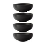 Maxwell & Williams Caviar Set Of 4 19cm Black Coupe Bowls Black