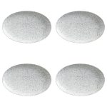 Maxwell & Williams Caviar Speckle Set Of 4 Oval Plates Grey
