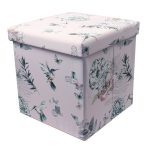 Hummingbird Foldable Cube Ottoman Blush (Pink)
