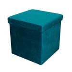 Teal Foldable Cube Ottoman Teal