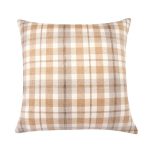 Large Hunter Check Woven Cushion Natural
